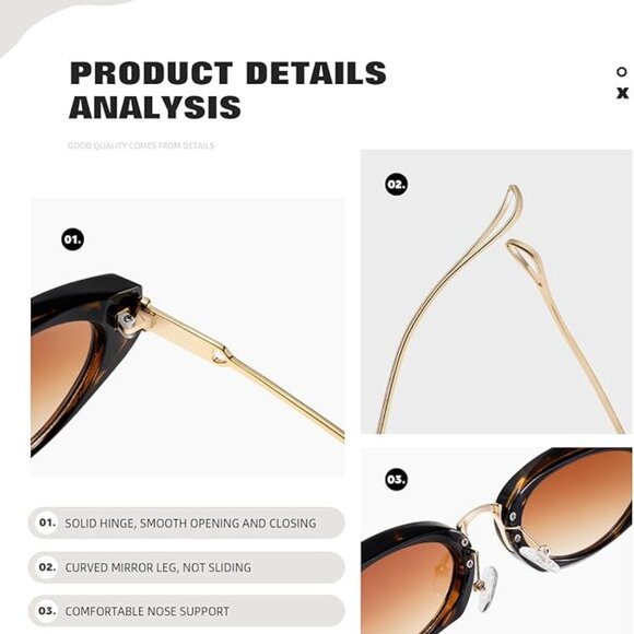 Cat Eye Tortoiseshell Sunglasses main image 5
